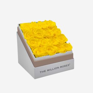 Square White Box | Yellow Roses