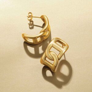 Anchor Chain Hoop Earrings