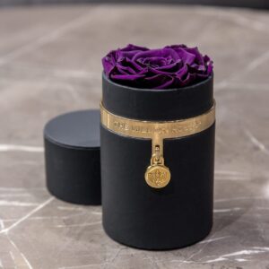 One in a Million Round Black Box | Charm Edition | Dark Purple Rose