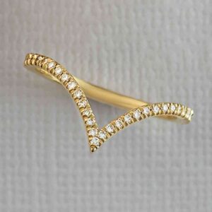 Deep V Diamond Ring