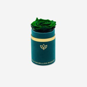 Single Dark Green Suede Box | Dark Green Rose