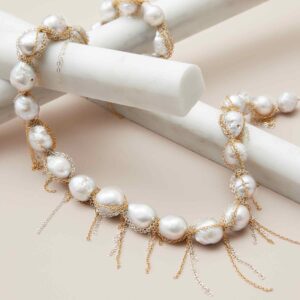 Ryanne Baroque Pearl Fringe Necklace