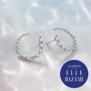 Spiral Diamond Hoop Earrings