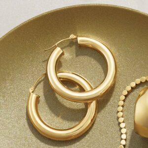 4mm Gold Tube Hoop Earrings
